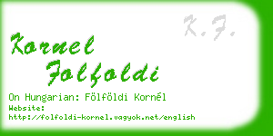 kornel folfoldi business card
